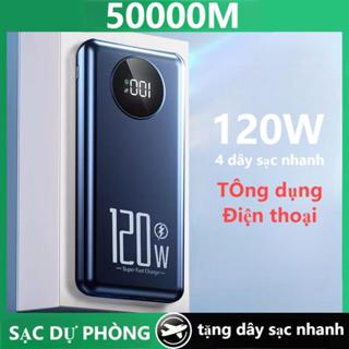 Sạc Dự Phòng Mini Chính Hãng Pin Dự Phòng 50000 mAh Tích Hợp 4 Cáp Sạc , 4 Đầu Ra Sạc Thích Hợp Cho Nhiều Loại ĐiệnThoại