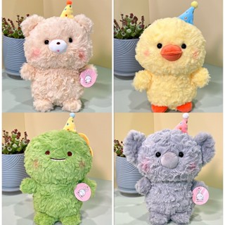  Gấu Bông 20 25 CM Vịt Xù Đội Mũ Heo Khủng Long Nhiều Mẫu Đa Dạng Bông Mềm Mại 