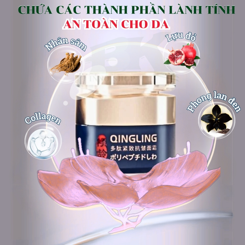 Kem Xóa Nếp Nhăn, Mờ Nám, Tàn Nhang QINGLING 50Gr, Chống Chảy Xệ, Bổ Sung Collagen, Da Trắng Mịn, Nâng Cơ Mặt | BK INNO