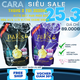 {Sỉ Thùng 2 túi 7,2kg}Nước giặt paris 3,6kg/túi nước giặt thơm lâu, đậm đặc, nhiều bọt, mềm vải