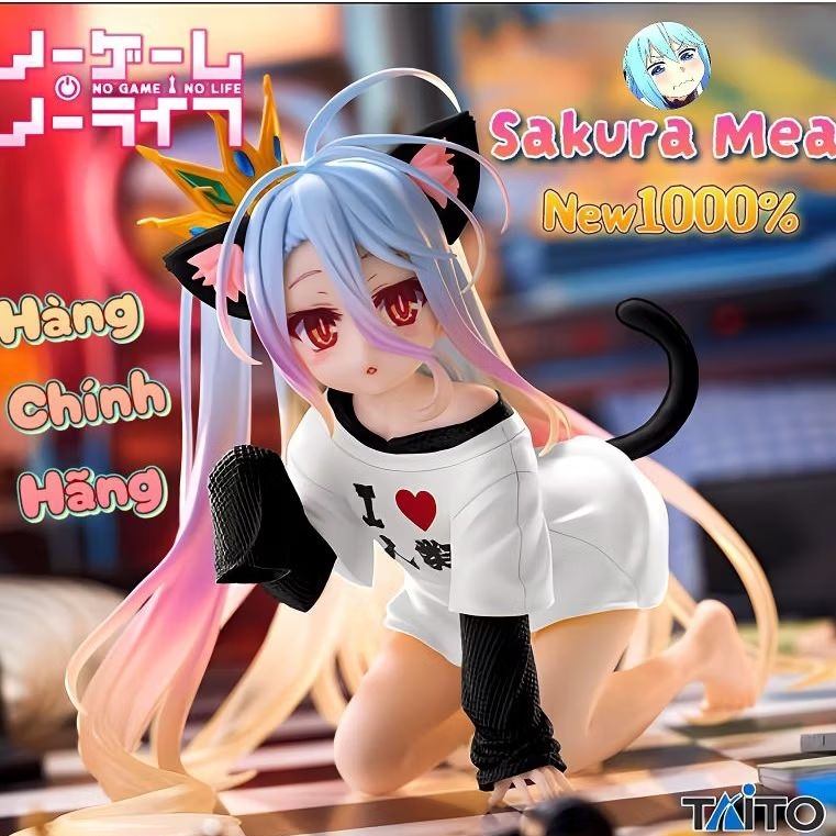 Mô Hình (Figure No Game No Life - Shiro) ~ Desktop Cute ~ Nekomimi T-Shirt ver~ Taito Online Crane L