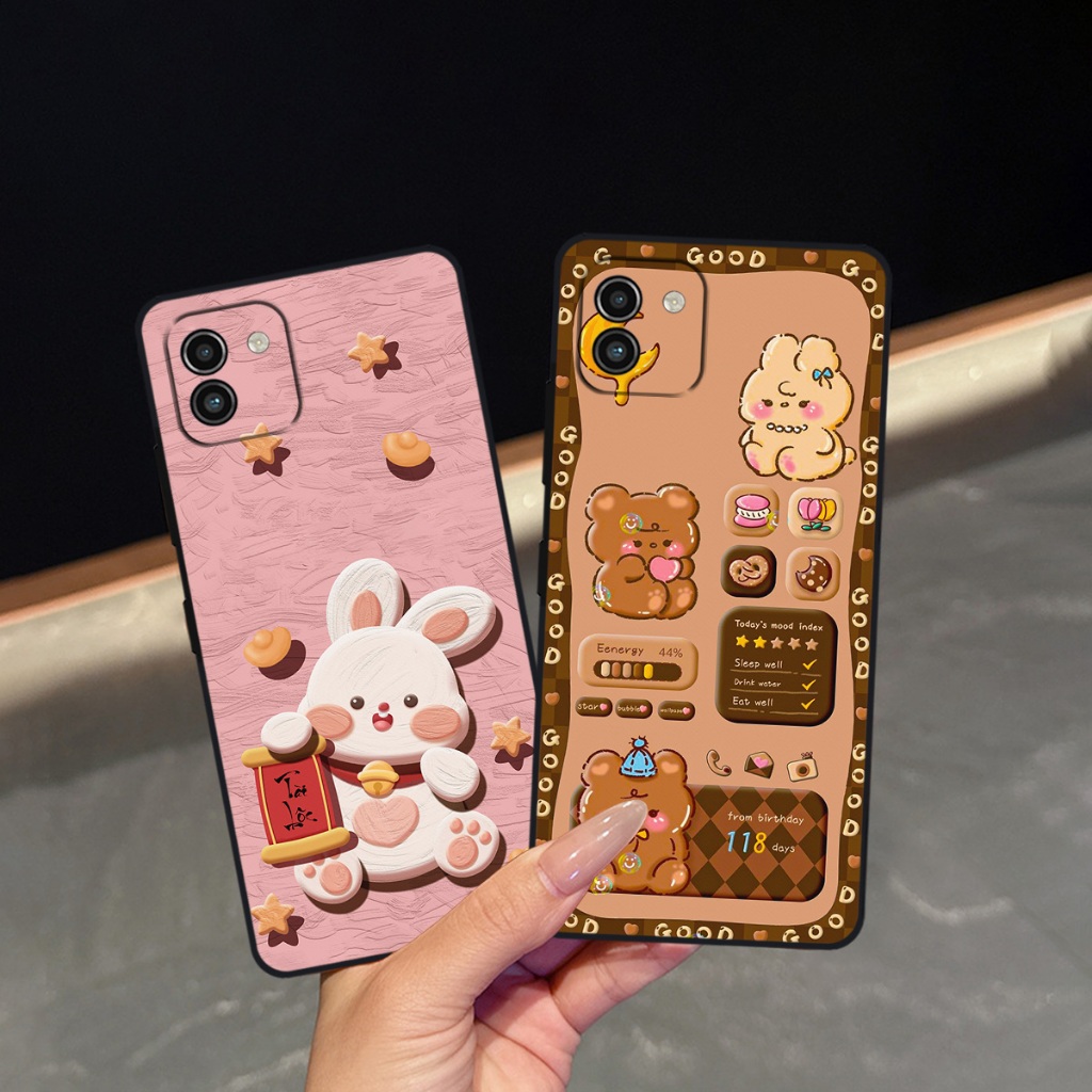 Ốp lưng Samsung A03 - Samsung A03 Core in hình caro gấu thỏ, gấu bear cute