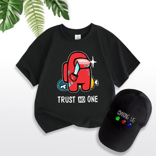 Áo Thun Among Us [ TẶNG 1 Nón AMONG US ] 100% Cotton 2 Màu Đen Trắng Hình In 3D Đủ Size Cho Bé