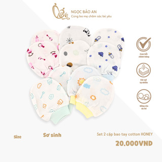 Bao Tay/chân Cho Bé Sơ Sinh Chất Liệu Cotton, Thoáng Mát, Co Giãn Tốt Dành Cho Bé Trai, Bé Gái NB - 3M