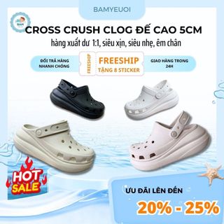  Dép sục nữ Cross Classic Crush Clog giày sục Cross đế cao 5cm cho nữ cho mẹ và bé size M3-M7 35-40  