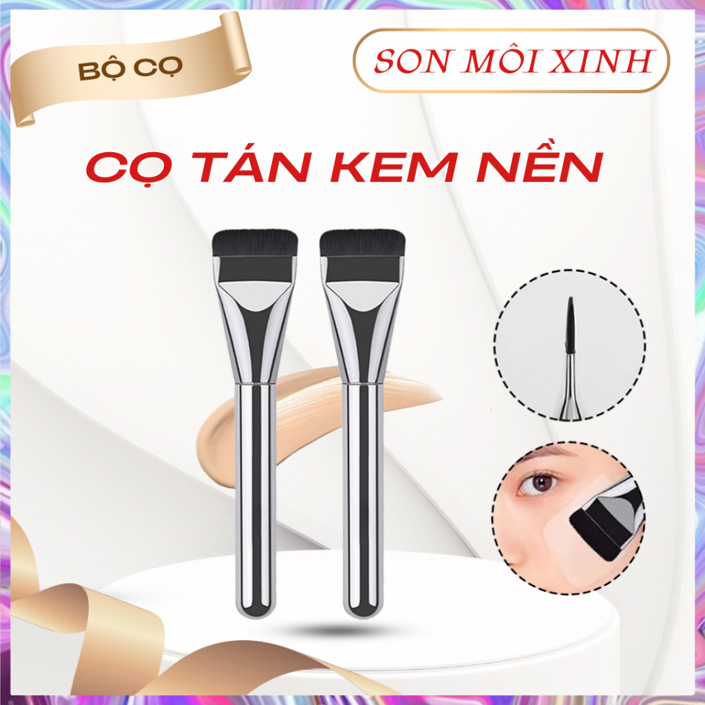 Cọ Tán Kem Nền, Cọ Dẹt Tán Nền Cọ Quét Nền, Lông Cọ Mềm Mại Tráng Gương Cực Sang