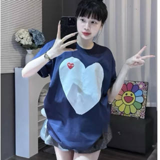 [ FREESHIP 25K ] Áo thun tay lỡ dáng rộng in hình Trái Tim To dễ thương