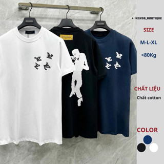 Áo phông nam nữ Premium Cotton Eo Vì in logo ngực phối logo hình nghệ sĩ thổi kèn sau lưng boy phố KEN98