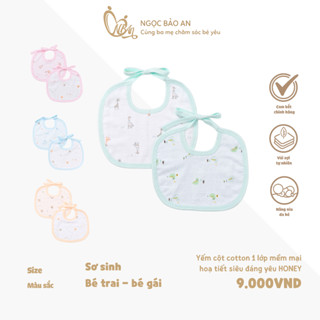  NGỌC BẢO AN  0-2Y   Yếm cột sơ sinh cổ tròn sợi tre kháng khuẩn mềm mại thấm hút tốt tiện lợi dành cho bé sơ sinh 