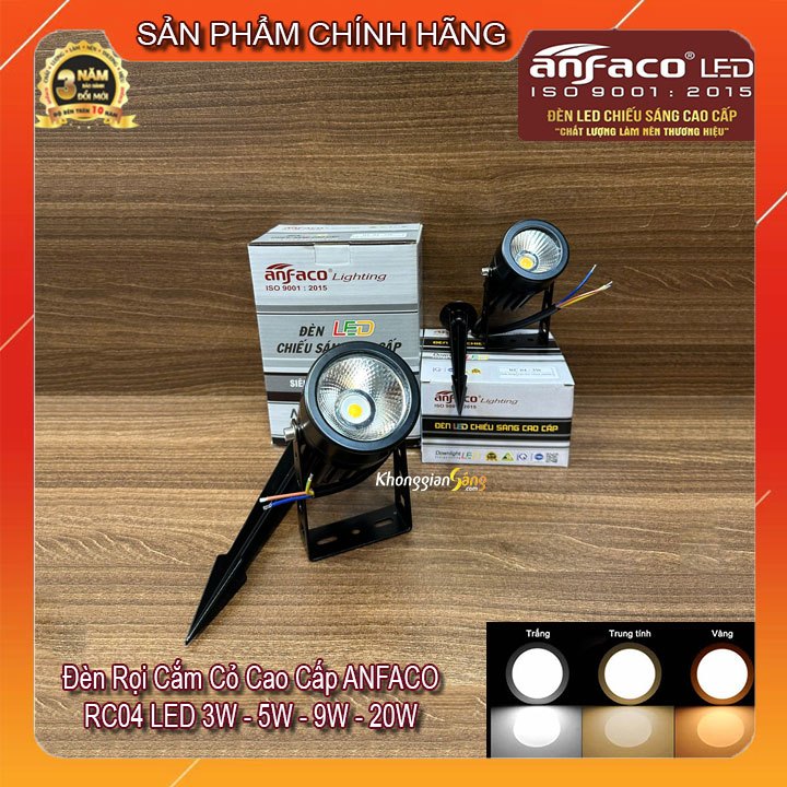 [CHÍNH HÃNG] ĐÈN RỌI CẮM CỎ CAO CẤP ANFACO RC04 3W - 5W - 9W - 20W