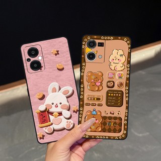 Ốp lưng Oppo Reno 8 4G / Reno 8Z 5G / Reno 8 5G in hình caro gấu thỏ, gấu bear cute