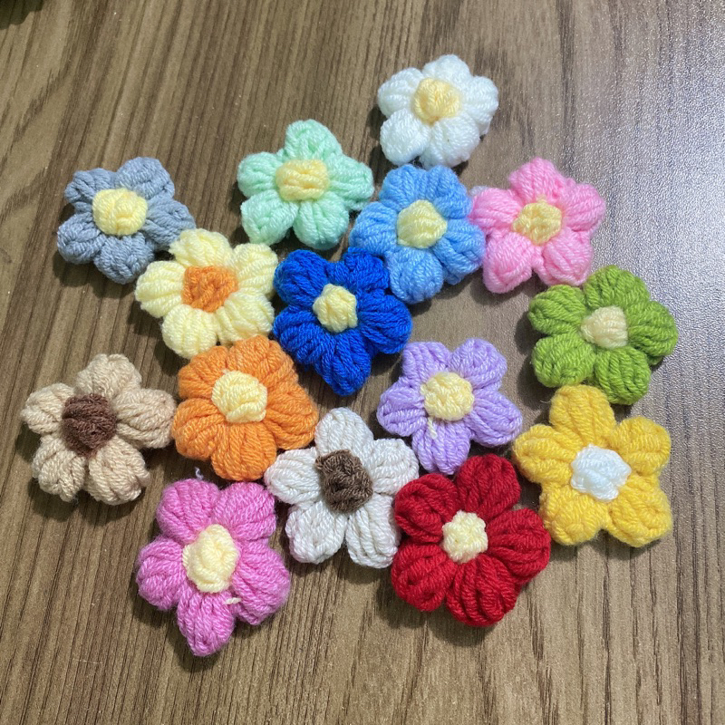 set 3 HOA MÓC LEN SIZE 4CM không ghim cài