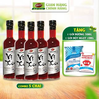 Combo 5 chai Nước Mắm Phú Quốc Cao Cấp Vị Xưa Barona 20 độ đạm 500ml [Tặng 1 gói đường 500gr + 1 gói Bột ngọt 100gr]