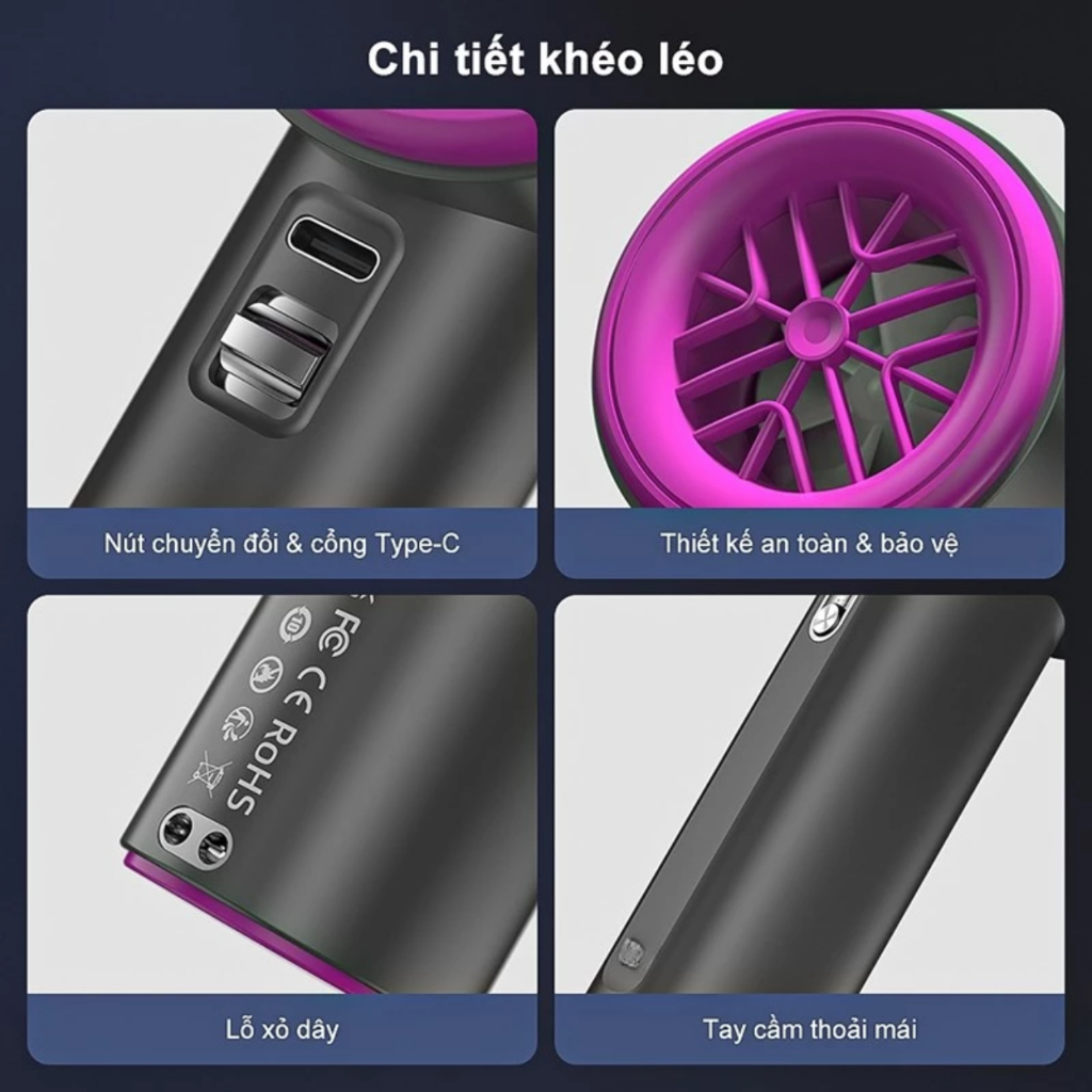 Quạt cầm tay tích điện mini METIS có thể sạc lại, cầm tay, di động, gió mạnh,100 tốc độ gió | BigBuy360 - bigbuy360.vn