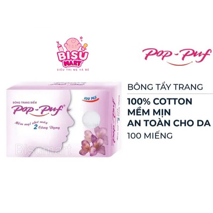 Bông Tẩy Trang Pop Puf Classic 100 Miếng