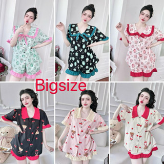 HỎA TỐC Đồ Bộ Đùi Bigsize 50-100kg Tay Ngắn Viền Bèo Tiểu Thư Dễ Thương Lụa Mặc Nhà Cho Nàng Béo Múp Xinh