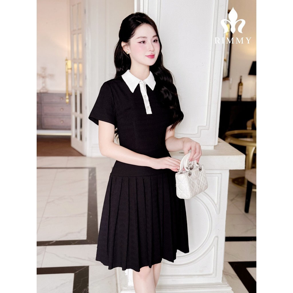 RIMMY - SUNDY Dress Váy đầm thiết kế phối cổ trắng thanh lịch trẻ trung