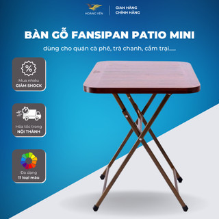 Bàn cafe xếp gọn ngoài trời măt ,gỗ chân sắt  Fansipan Patio Mini (60cm×40cm×55cm)