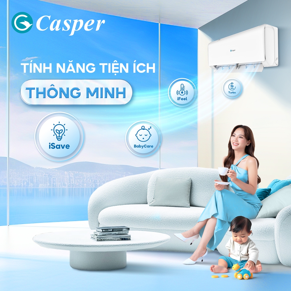 [TẶNG BÌNH GIỮ NHIỆT] Máy lạnh Casper Inverter ProAir 1 chiều 1HP JC-09IU36/EC-09IU36 - Bảo hành 3 năm - Chính hãng | BigBuy360 - bigbuy360.vn
