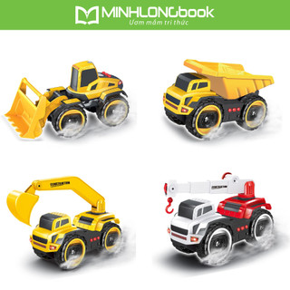 Đồ chơi duka: xe kĩ thuật công trình có nhạc, đèn - xe cần cẩu/xe ben/xe xúc đào/xe xúc lật