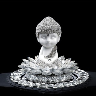 Tượng Phật Để Ô Tô Bằng Đá Pha Lê Sang Trọng, May Mắn, Bình An - Để Taplo Xe Ô Tô / Xe Hơi [PNCar]