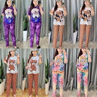   70kg - 90kg  SET ĐỒ NỮ ÁO TAY NGẮN QUẦN DÀI BIGSIZE THUN LẠNH - BỘ ĐỒ DÀI MẶC NHÀ MẶC NGỦ CHẤT VẢI MỊN MÁT 