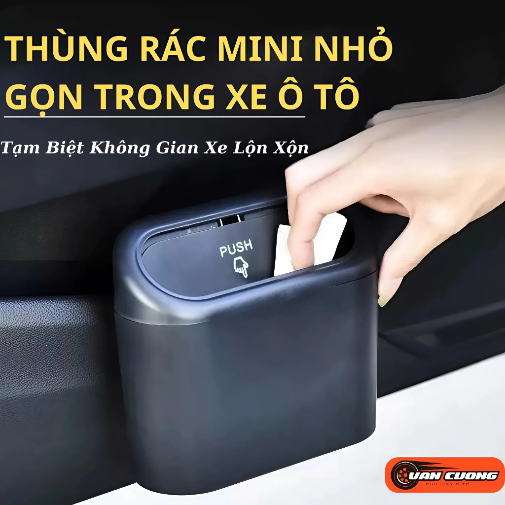 Thùng Rác Mini Trong Xe Ô Tô, Hộp Đựng Rác Nhỏ Gọn