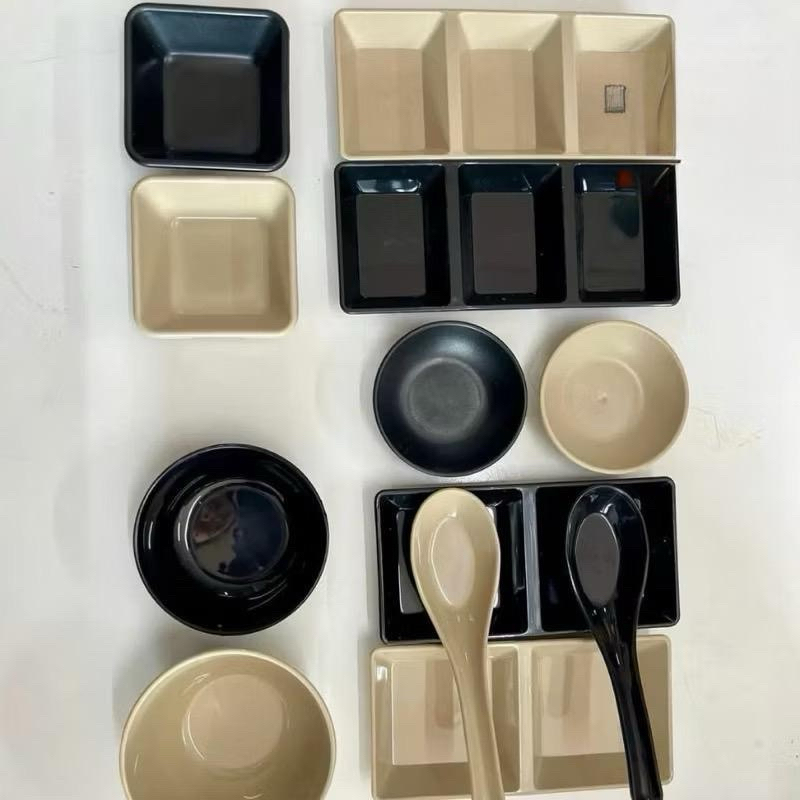 Combo Bát Chấm Phíp, Đĩa Chấm Phíp Nhựa Việt Nhật Dày Dặn, Đồ Đựng Gia Vị Nhựa Bền Đẹp