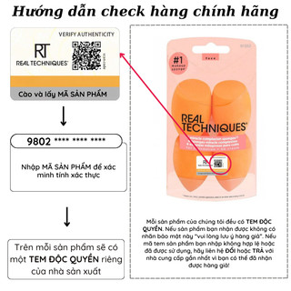 ( HÀNG CHÍNH HÃNG ) Set 4 Mút Tán Kem Nền RT REAL TECHNIQUES Miracle Complexion Sponge