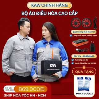 Áo Điều Hòa KAW Chính Hãng - Pin Khỏe 12-15H - Quạt Mát - Chống Nắng Nóng Và An Toàn