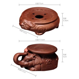 Đôn voi mini cõng ấm trà, chén, chậu bonsai (Dụng cụ kê nắp ấm, kê ấm tử sa hình Trâu, Thiềm Thừ)