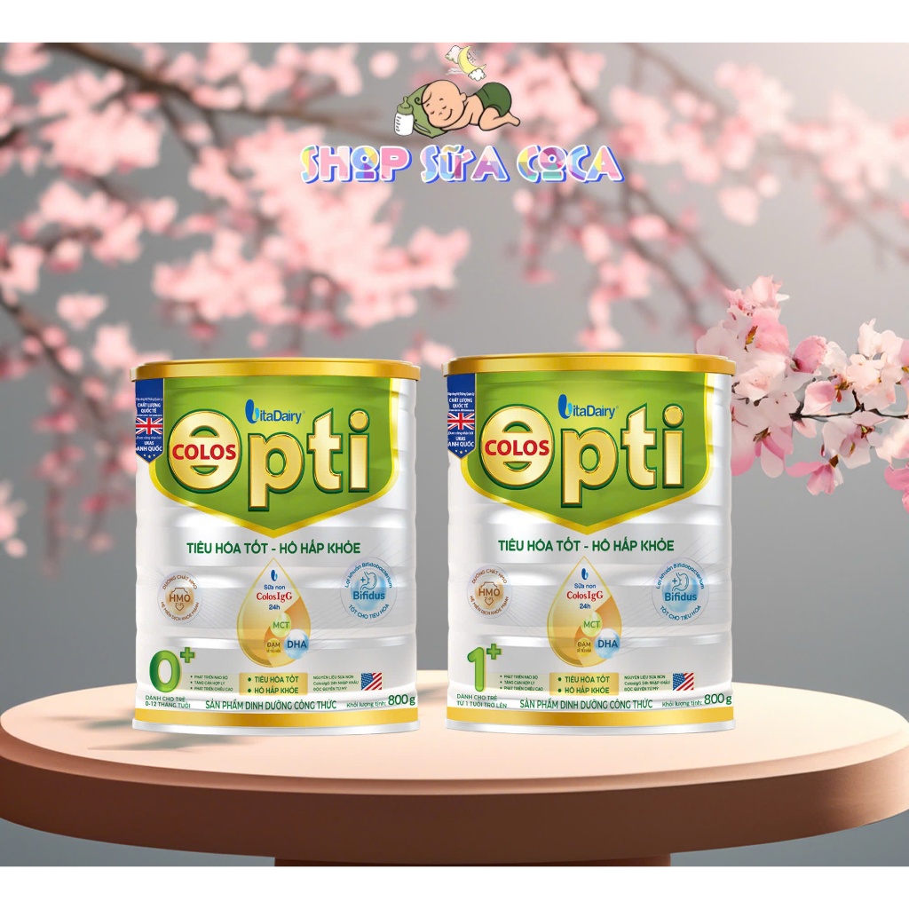 Vitadairy Sữa Colos Opti 0+1+ 800gr (Vitadairy mã Qr tích xu date 2027)