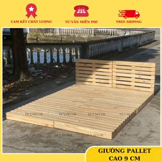 [ CÓ HƯỚNG DẪN LẮP] Giường pallet gỗ thông cao từ 9 cm Huy decor