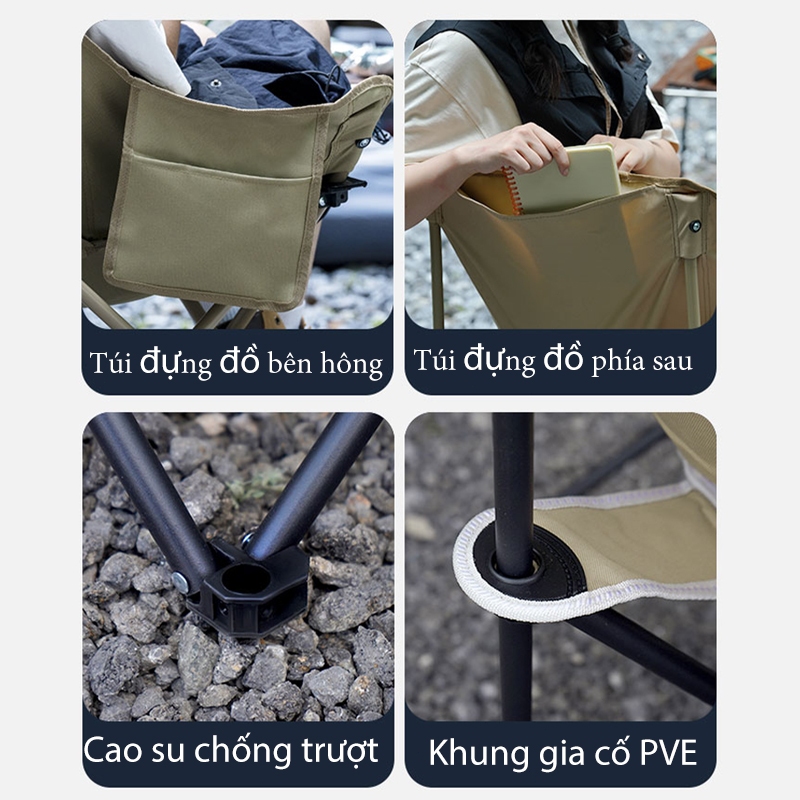 Ghế Gấp Gọn Ghế Camping Gấp Gọn Thư Giãn Đa Năng Hợp Kim Nhôm Không Gỉ Chịu Lực Lên Đến 150KG | BigBuy360 - bigbuy360.vn