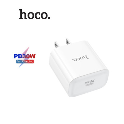 Củ sạc nhanh PD30W Hoco C76 Pro PC+ABS chống cháy, 1 cổng Type-C , tương thích nhiều thiết bị ,chân dẹt