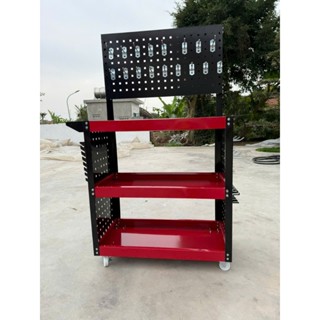 KỆ ĐỰNG ĐỒ NGHỀ DỤNG CỤ 3 TẦNG SƠN MẠ TĨNH ĐIỆN CÓ GIÁ TREO KÈM 30 MÓC VÀ KHAY ĐỂ DỤNG CỤ