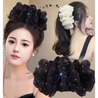 Kẹp cặp tóc lưới kim cương nơ đầu lưng lớn kẹp cá mập Đồ xinh Vân Lê MS119 dành cho nữ kẹp tóc đẹp