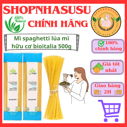 Mì spaghetti lúa mì hữu cơ bioitalia 500g