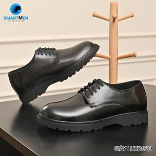 Giày tây Tăng chiều cao Da bò Cao cấp SMARTMEN LUX-D02 Đen