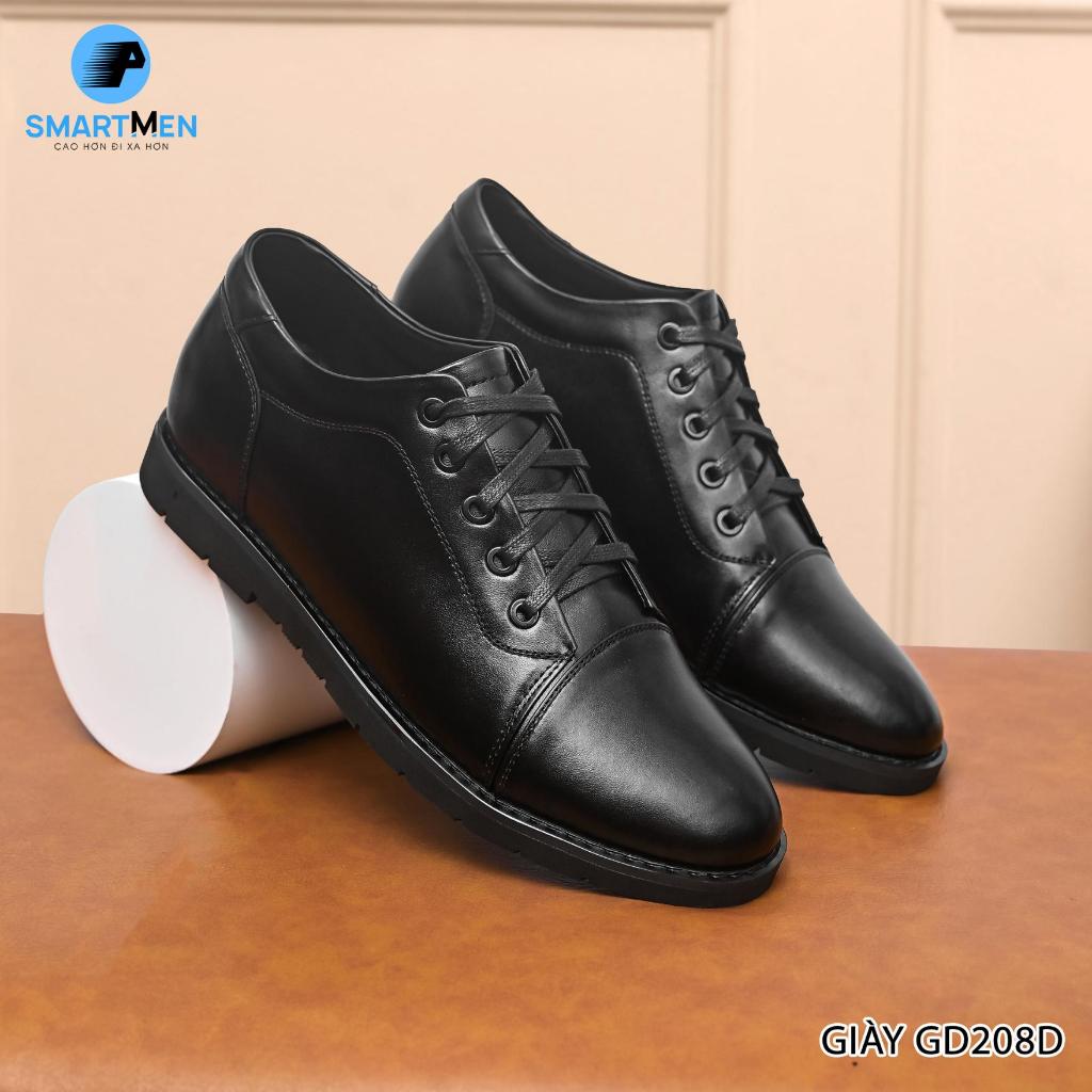 Giày tăng chiều cao da bò SMARTMEN GD2-08 ĐEN