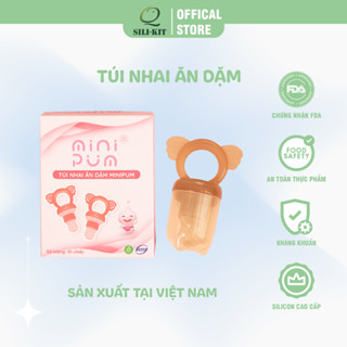 Túi nhai hoa quả Silicon cao cấp cho bé tập ăn dặm, có tai gặm nướu, chống hóc và an toàn vệ sinh