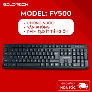 Bàn phím máy tính giá rẻ GOLDTECH FV500 có dây full size 104 key gõ phím nhanh chống nước tốt giả cơ gaming văn phòng