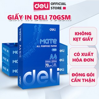 Giấy In Giấy A4 70 gsm Giấy Photo Copy Deli Chính Hãng Loại 500 tờ/ream độ dày cao không lem mực hạn chế kẹt giấy