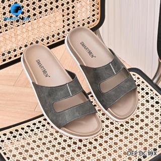 Dép nam quai ngang Da cao cấp SMARTMEN DC-19 Xám
