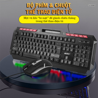 SURMT bàn phím cơ có dây có đèn rgb đen máy vi tính laptop văn phòng giá rẻ không ồn gameming Chuột miễn phí