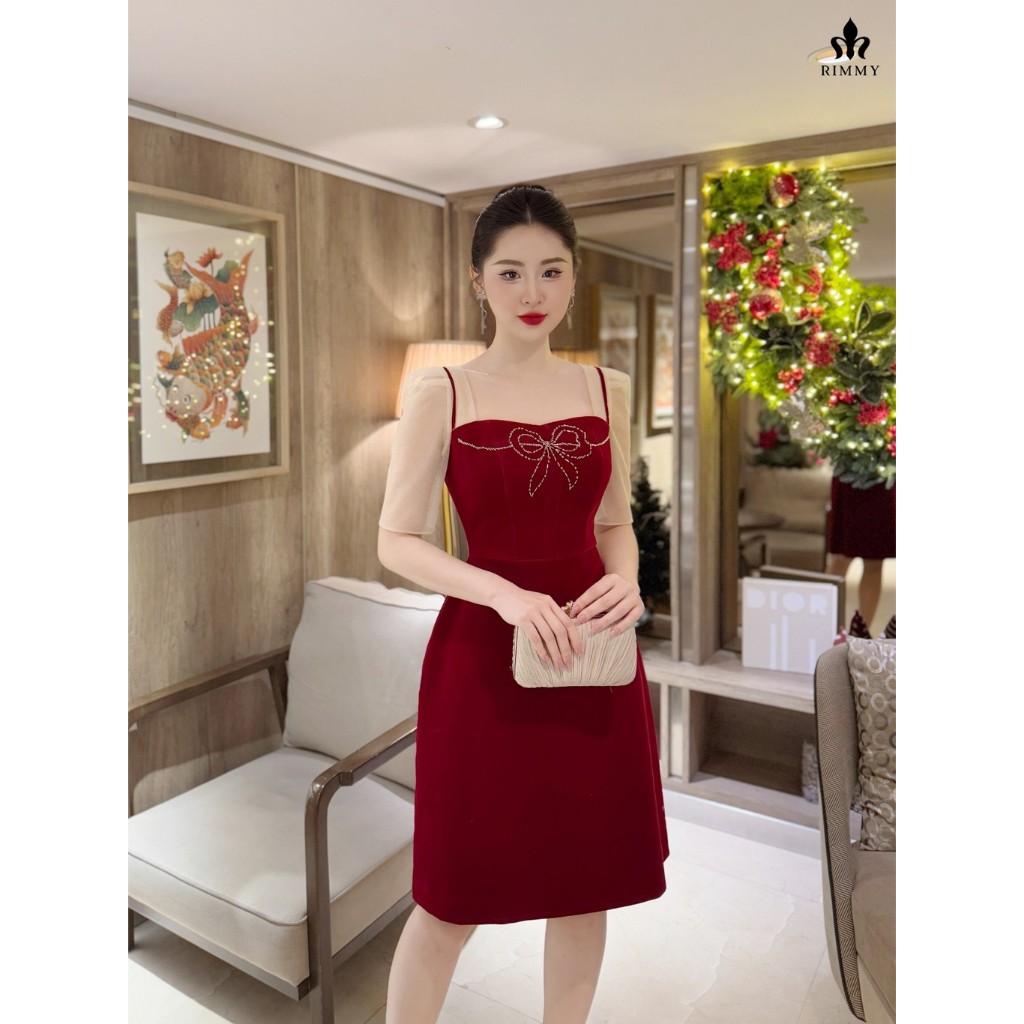 RIMMY - KIERA Dress Đầm thiết kế dự tiệc nhung đỏ sang trọng