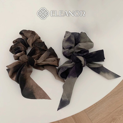 Dây buộc tóc nữ Eleanor Accessories vải loang dài phụ kiện tóc dây cột tóc Scrunchies 9606