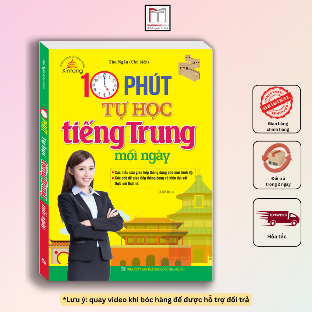 Sách - 10 phút tự học tiếng Trung mỗi ngày (các chủ đề giao tiếp thông dụng và hiện đại)