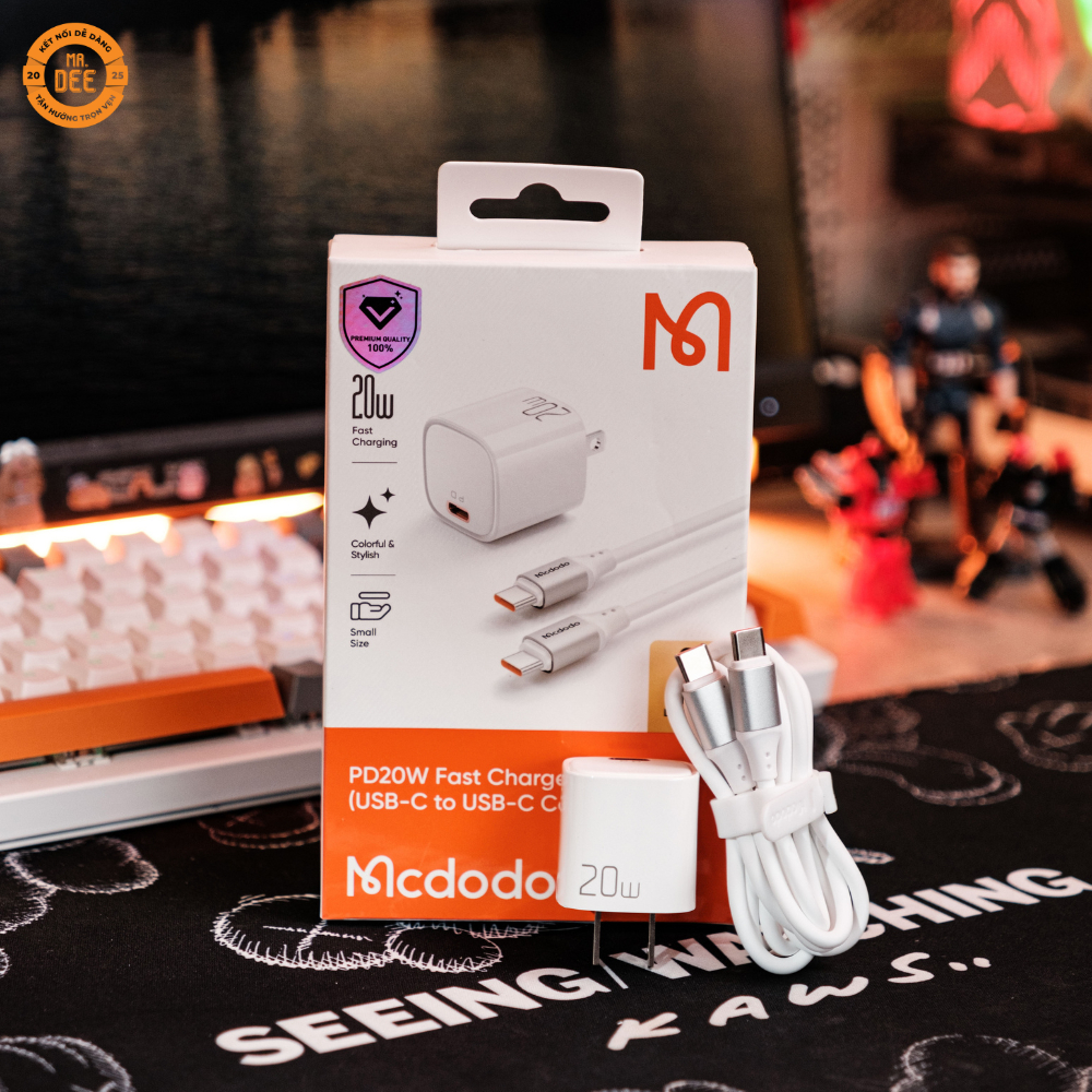 Combo Sạc Nhanh MCDODO PD 20W Type-C to Type-C