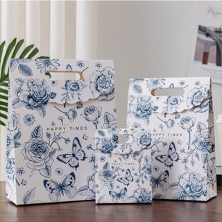 Túi Quà Tặng Túi Giấy Cứng có nắp dễ thương hình hoa lá TRẮNG T01 tặng sinh nhật, valentine, ngày lễ Phuong decor